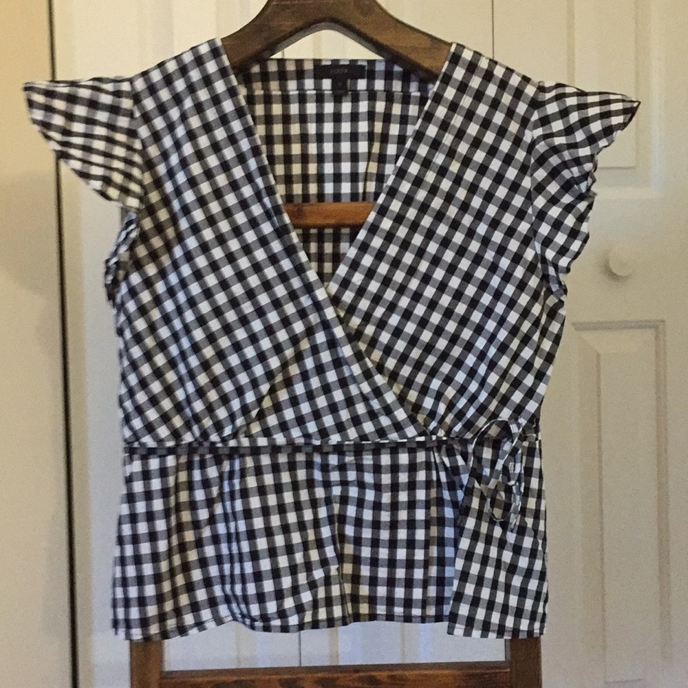 J. Crew flutter sleeve wrap top - Picture 5 of 7